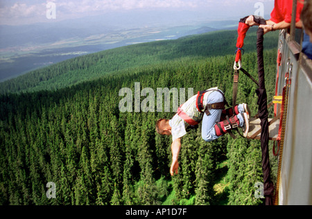 Le saut de Štrbské Pleso dans Hautes Tatras, Slovaquie Banque D'Images