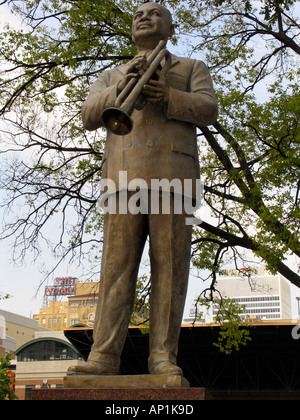 Statue du trompettiste W C de la main dans la main Park Beale Street Memphis USA Banque D'Images