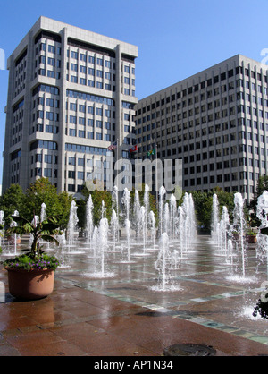 Des fontaines du Civic Center Plaza, rue Main Memphis USA Banque D'Images