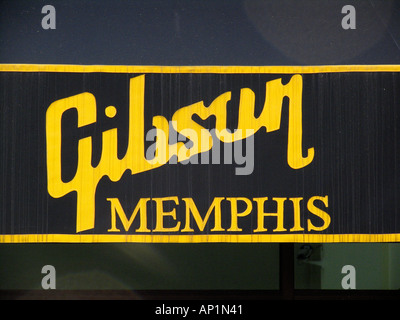 Guitares Gibson factory signe Memphis Tennessee USA Banque D'Images