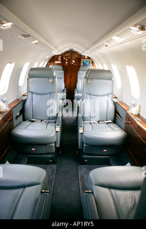 Intérieur de Bombardier Learjet 40 Lear Jet Banque D'Images