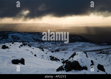 À partir de vers Whakapapa Skifield Mt Ruapehu National Park Plateau Central de l'Île du Nord Nouvelle-zélande Banque D'Images