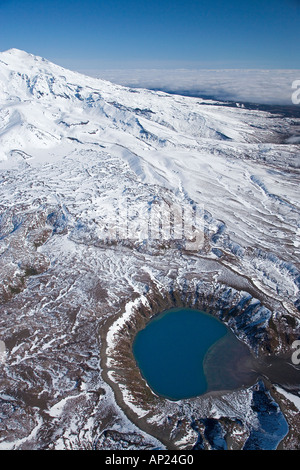 Tama et le lac inférieur Mt Ruapehu Tongariro National Park Plateau Central de l'Île du Nord Nouvelle-zélande aerial Banque D'Images