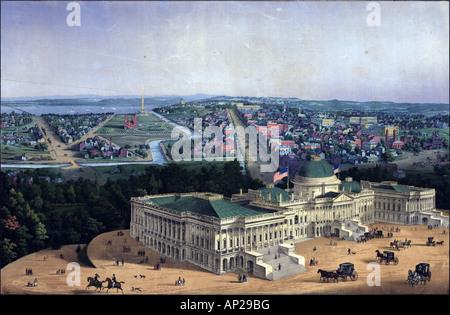 Vue de Washington 1852 Banque D'Images