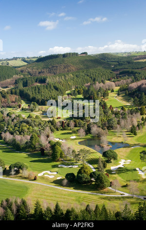 Golf International de Wairakei Taupo près de Île du Nord Nouvelle-zélande aerial Banque D'Images