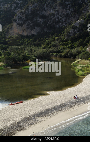 Près de la plage de Cala Luna, Cala Gonone Sardaigne, Italie. Banque D'Images