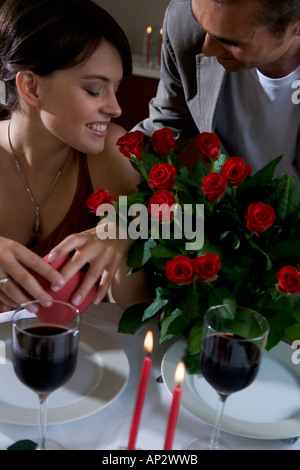 Couple on dîner romantique Banque D'Images