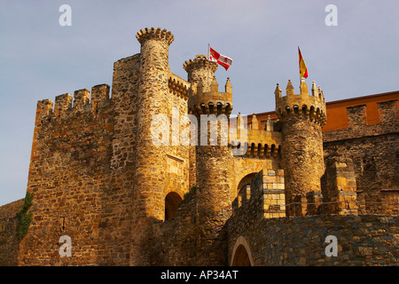 Château des Templiers, Castillo de los Templarios, Ponferrada, Castilla León, Espagne Banque D'Images