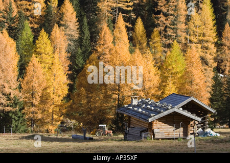 Chalet de montagne traditionnel au Tyrol du Sud Banque D'Images