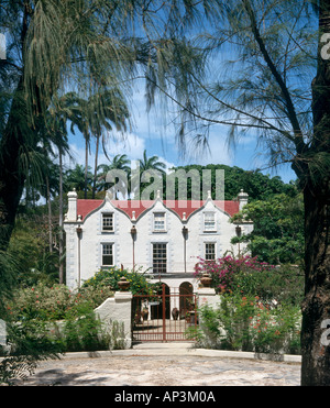 St Nicholas Abbey Jacobean manoir construit en 1650, paroisse saint Pierre, de la Barbade, Antilles, Caraïbes Banque D'Images