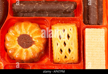 Arrière-plan de biscuits dans une boîte Banque D'Images