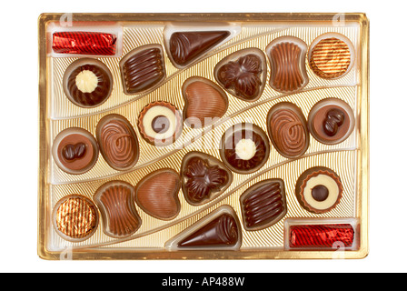 Assortiment de chocolats dans une boîte Banque D'Images