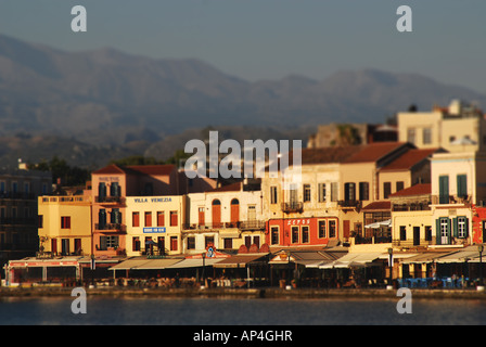 Crète, Grèce. Un Tilt-shift voir d'Hania (La Canée), Chanea. L'année 2007. Banque D'Images