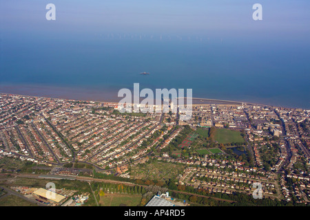 Vue aérienne de la kentish flats eolienne Vue de dessus Herne Bay kent Banque D'Images
