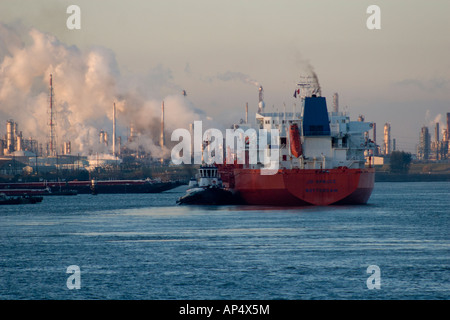 Pétrolier de l'océan au port de Houston au Texas Banque D'Images