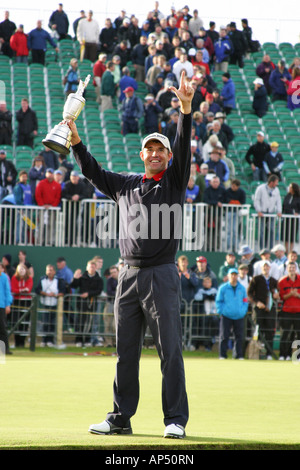 Golfeur professionnel irlandais Padraig Harrington gagnante en 2007 du British Open Golf Championship Carnoustie Écosse Banque D'Images