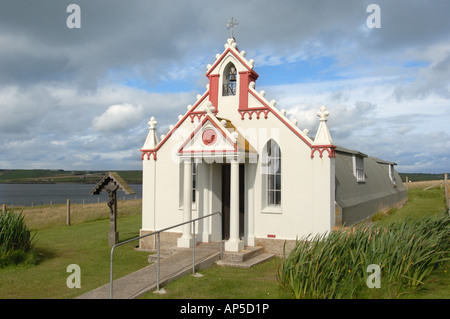 L'agneau sur Chapelle italienne Holm Island près de Orkney Ecosse continentale Banque D'Images