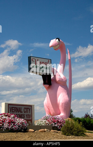Statue de dinosaure dans l'Utah Vernal Banque D'Images