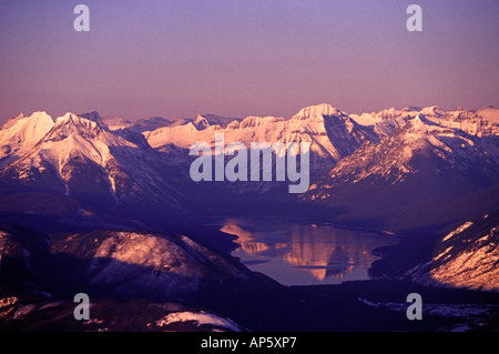 Vue aérienne de Lake McDonald dans le Parc National de Glacier dans le Montana Banque D'Images