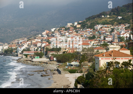 La Grèce, le nord-est de l'îles de la mer Égée, l'île de Lesbos (Mytilène), Km 138 : sud de Mytilène (Ville-station Banque D'Images