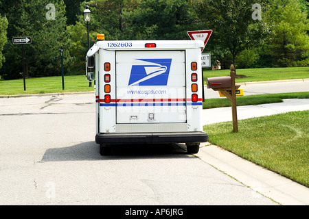 US Mail chariot de livraison à droite Banque D'Images