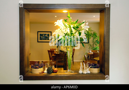 Salle à manger du restaurant Foxhunter près d'Abergavenny South Wales UK Banque D'Images