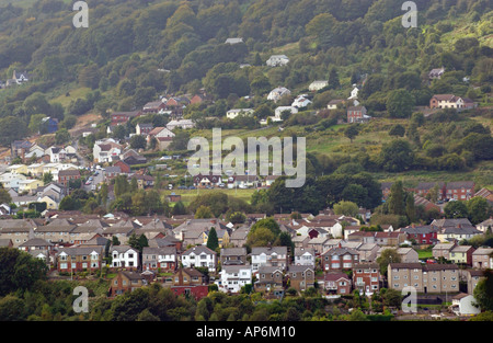 Vue sur village de tranch près de Pontypool Gwent Torfaen South Wales UK Banque D'Images