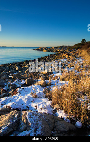 Paysage côtier à Särö Västerskog, Halland, Suède Banque D'Images