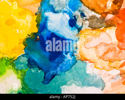 Bac à peinture artiste aquarelle Banque D'Images