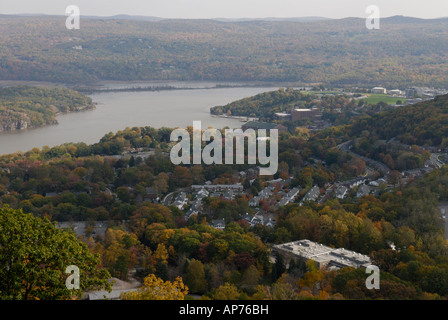 West Point, États-Unis U.S. Military Academy, Hudson River, High angle view à partir de ci-dessus. Banque D'Images