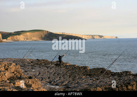 Dunraven Bay Southerdown Pêche Banque D'Images