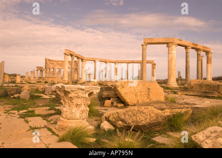 Le marché Leptis Magna Libye Banque D'Images