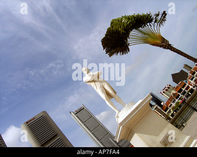 Raffles statue au point d'atterrissage Singapour Banque D'Images