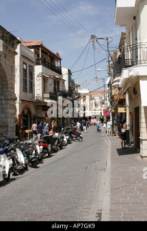 Dans la vieille ville de Rethymnon. La Crète. Île grecque. L'EUROPE. Banque D'Images