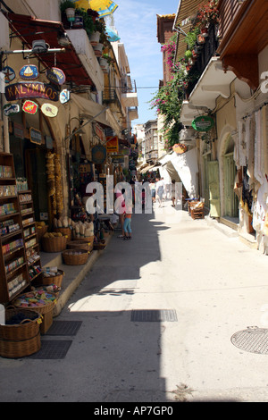 Un endroit calme dans BACKSTREET LA VIEILLE VILLE DE RETHYMNON. La Crète. Île grecque. L'EUROPE. Banque D'Images