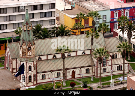 Métalliques préfabriqués, Catedral de San Marcos, la cathédrale, l'Église catholique par Gustav Eiffel Alexandre Msr, Arika, Chili Banque D'Images