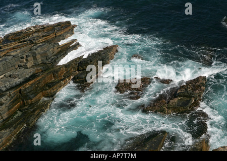 Mer côtière, Cape du Couedic, parc national de Flinders Chase, Kangaroo Island, Australie du Sud, Australie Banque D'Images