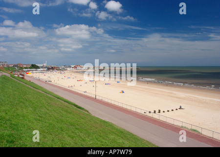 Plage de Gorleston le matin de sable, Norfolk, UK Banque D'Images