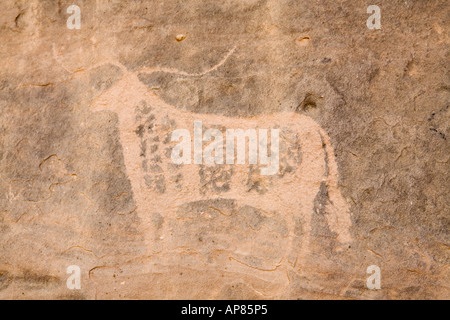 L'art rupestre, Karkhur Talh, Uweinat, Egypte Banque D'Images