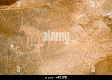 L'art rupestre, Karkhur Talh, Uweinat, Egypte Banque D'Images