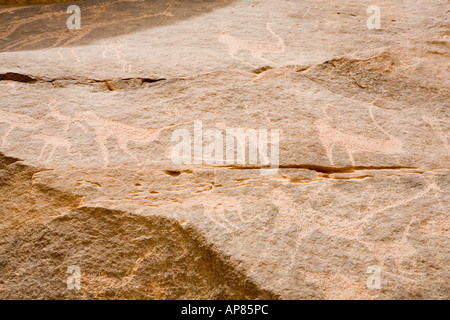 L'art rupestre, Karkhur Talh, Uweinat, Egypte Banque D'Images