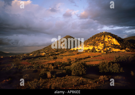 Vignes en automne Seguret Vaucluse provence france Cote du Rhone Banque D'Images