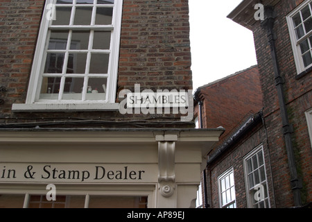 Sign in Shambles York North Yorkshire England UK Banque D'Images