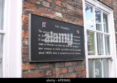 Sign in Shambles York North Yorkshire England UK Banque D'Images