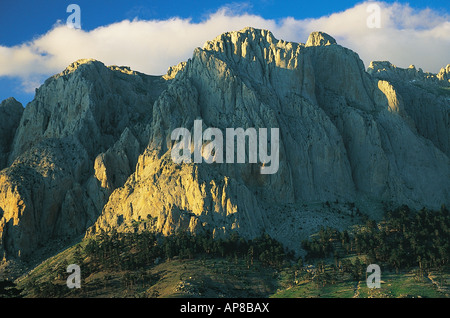Vue panoramique des montagnes, Dedegol Gamme Taurus Turquie Isparta Banque D'Images
