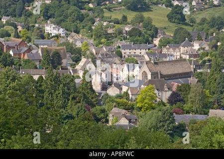 Vu de l'Nailsworth W sur la ville de Cotswolds Gloucestershire, 34440 Colombiers Banque D'Images