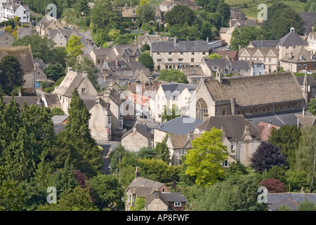 Vu de l'Nailsworth W sur la ville de Cotswolds Gloucestershire, 34440 Colombiers Banque D'Images