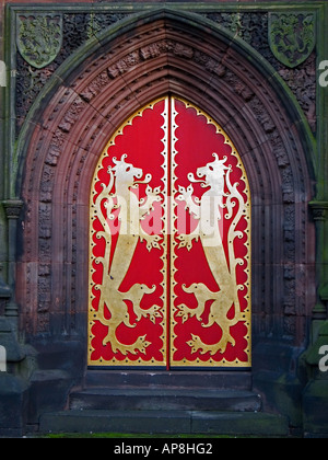 Porte de l'ouest de St Giles Cheadle Staffordshire England UK Conçu par un W N Pugin Banque D'Images