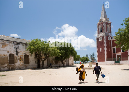 Place derrière le Palacio de Sao Paolo sur Ilha de Mozambique. Mozambique Banque D'Images