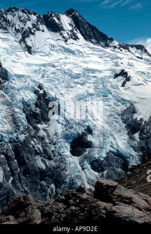 The Hanging Garden ice Mt Sefton view de Mueller Hut Mt Cook National Park ile sud Nouvelle Zelande Banque D'Images